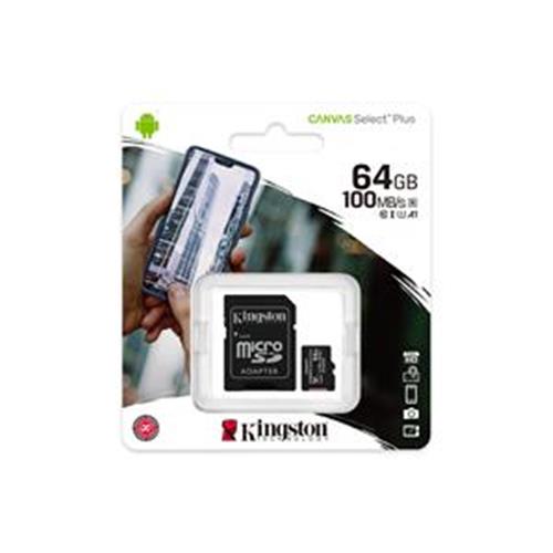 MEMORY CARD MICRO SD 64 GB KINGSTON CON ADATTATORE SD - CLASSE 10 [SDCS2/64GB] OTTIMIZZATE PER ANDROID