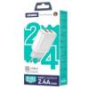 ALIMENTATORE DA RETE UNIVERSALE - 2 USB 2 AMPERE - JELLICO EU02 - WHITE [2.4 AMPERE]