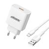 ALIMENTATORE DA RETE USB 22.5W + CAVO TYPE-C - MOONX MC05 - WHITE [QUICK CHARGE 3.0]