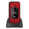 TELEFONO CELLULARE SAIET SENIOR SCUDO 4+ 4G ITALIA - RED [CON BASE RICARICA]