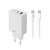 ALIMENTATORE DA RETE USB + TYPE-C PD [20W] + CAVO TYPE-C - MAXLIFE MXTC-10-20AC - WHITE