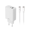 ALIMENTATORE DA RETE USB + TYPE-C PD [30W] + CAVO TYPE-C - MAXLIFE MXTC-10-30AC - WHITE